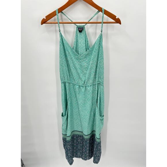 PATAGONIA Lost Wildflower Dress Sunburst Crux Beryl Green Dress // M - Picture 3 of 13